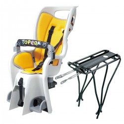 Кресло детское заднее Topeak Baby Seat II c багажником, желтое TCS2204