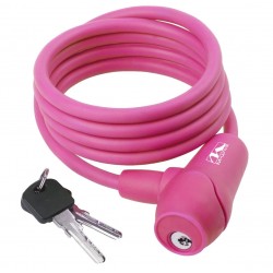 Велозамок M-Wave, 8х1500 мм, розовый 5-231018