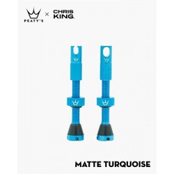 Ниппель бескамерный Peaty's Chris King (MK2) Tubeless Valves 42mm 2 шт. Turquoise