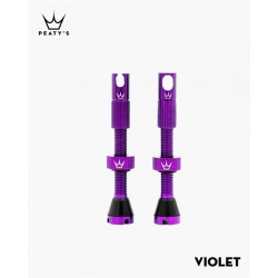 Ниппель бескамерный Peaty's Chris King (MK2) Tubeless Valves 42mm 2 шт. Violet PTV2-42-VLT-12