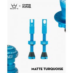 Ниппель бескамерный Peaty's Chris King (MK2) Tubeless Valves 60mm 2 шт. Turquoise