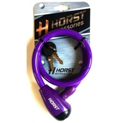 Велозамок Horst на ключе 12Х650мм, фиолетовый