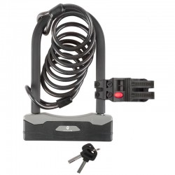Велозамок M-Wave B & S shackle lock with spiral cable, черный
