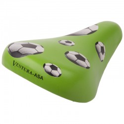 Седло Ventura Football green child saddle для детских и подростковых велосипедов, с замком, с эластомером, зеленый