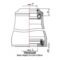 Рулевая колонка Token TK035AR, ZS 44/28.6|56/40(30)