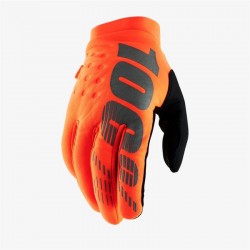 Перчатки 100% Brisker Glove Fluo Orange/Black, S, 2021