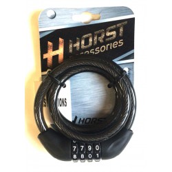 Кодовый велозамок Horst 10Х800мм, черный