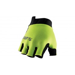 Велоперчатки 100% Exceeda Gel Short Finger Glove (Fluo Yellow, L, 2022)