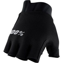 Велоперчатки 100% Exceeda Gel Short Finger Glove (Solid Black, M, 2021)