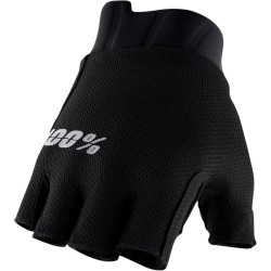 Велоперчатки 100% Exceeda Gel Short Finger Glove (Solid Black, L, 2021)