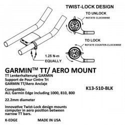Крепление K-EDGE Garmin TT/Aero Mount Black Anodize K13-510-BLK