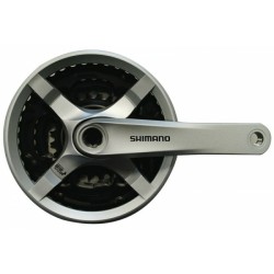 Система Shimano TY501, 175 мм, 42/34/24T, квадрат, с защитой, серебро, б/уп. AFCTY501E244CSB