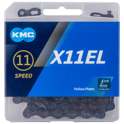 Цепь KMC X11EL BlackTech, 11 скоростей, 118 звеньев, с замком, черный/серебристый 5-303533