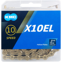 Цепь KMC X10EL Ti-Ni Gold, 10 скоростей, 114 звеньев, с замком 5-303562