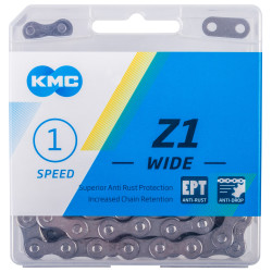 Цепь KMC Z1 Wide EPT, 1 ск., 112 звеньев, 1/2"х1/8", с замком, серый 5-303730