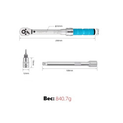 Динамометрический ключ Toopre TOL-888, 1/4", 2-24 Nm