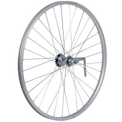Заднее колесо 24, обод Stels, ножной тормоз, двойной обод, серебристое
