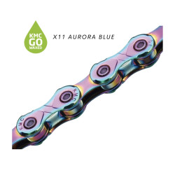 Цепь KMC X11 Waxed 11ск. 118L Aurora Blue BX11AB118W