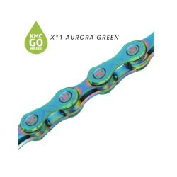 Цепь KMC X11 Waxed 11ск. 118L Aurora Green BX11AG118W