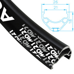 Обод AlexRims MD21 TRS 622X26/21х18 мм, 32 отв, A/V, черный 00-220076