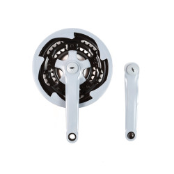 Система шатунов, 170 мм, 28/38/48T, 7-8 скоростей, с пластиковой защитой, черный/серебристый 00-170122