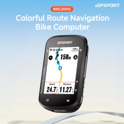 Велокомпьютер беспроводной iGPSPORT BSC200S, GPS навигатор, цветной дисплей 2.4", USB Type-C, черный 04-200225