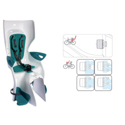 Кресло детское на подседельный штырь Bellelli Summer B-Fix, белый с бирюзовый вставкой  0-280100