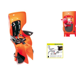 Кресло детское на подседельный штырь Bellelli Summer B-fix Relax, с изменение угла наклона, оранжевый с черной вставкой 0-280104