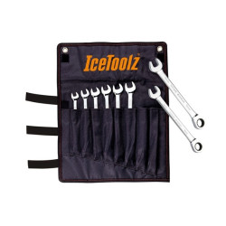 Набор рожково-накидных ключей с трещоткой IceToolz 41B8 Combination Ratchet Wrench Set, 8-15 мм 6-800195