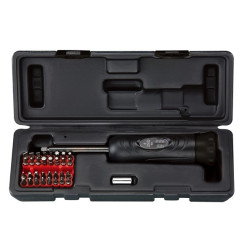 Динамометрический ключ IceToolz E213 One-Way Torque Screwdrive, 1-5 Nm, отвертка с битами 32шт, адаптер 1/4" 6-800045