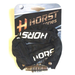 Кодовая противоугонная цепь Horst 2,2х800мм, черный 09-100227